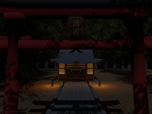 Shrine in a dark forest