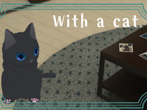 With a cat․ 猫と一緒のロフトルーム
