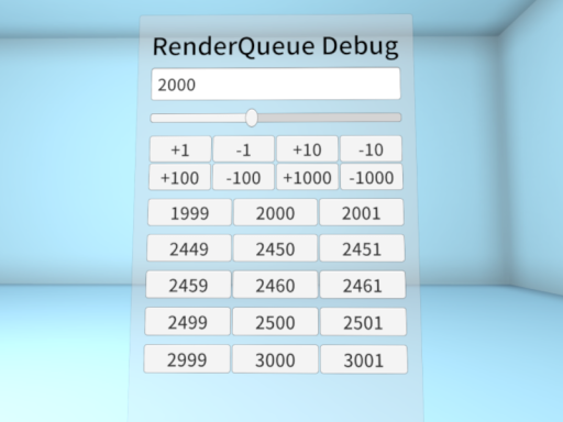 RenderQueue Debug World