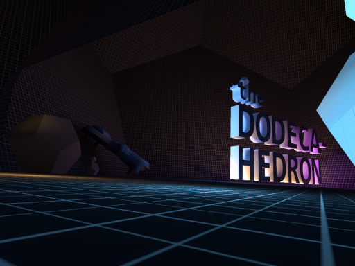 dodecahedron but its night time and the title is included