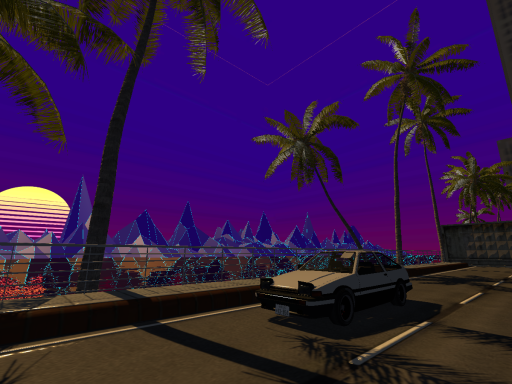 Vaporwave Boardwalk