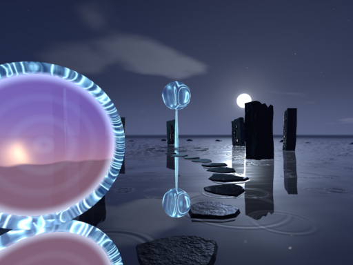 水鏡の庭 月夜 ⁄ Mirror Garden Night